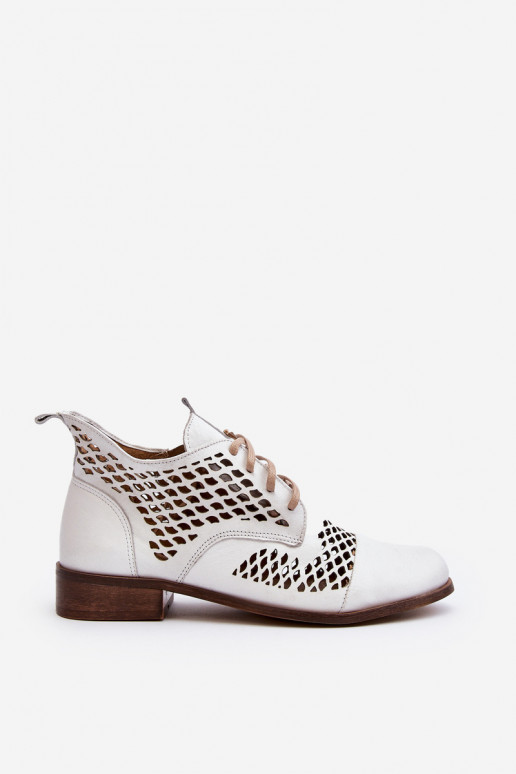 Zazoo 2704 Peau Bottes ajourées couleur blanche