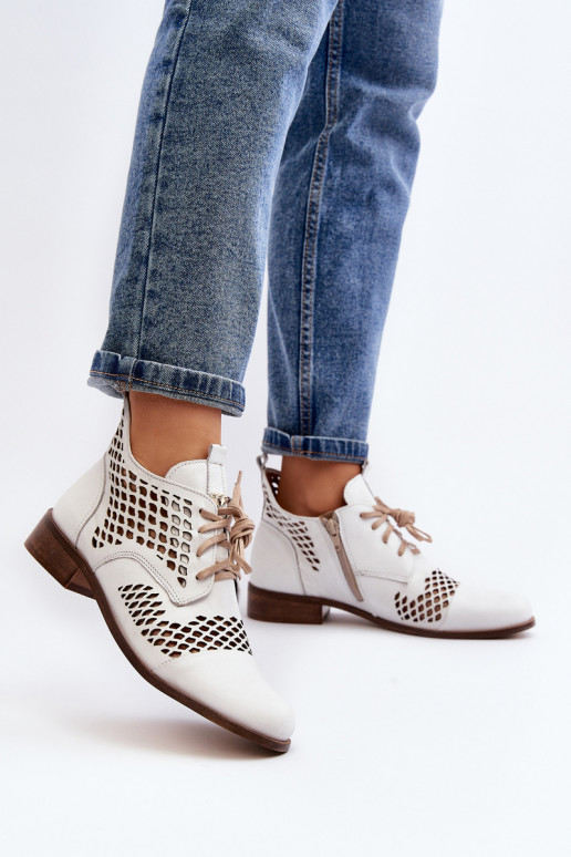 Zazoo 2704 Peau Bottes ajourées couleur blanche