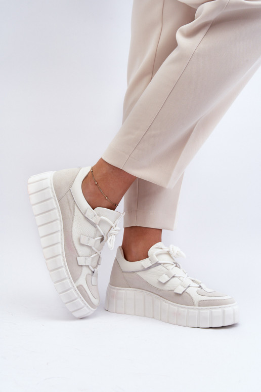 Féminin Peau baskets avec une plateforme M01/1 Zazoo couleur ivoire Féminin Peau baskets avec une plateforme M01/1 Zazoo couleur ivoire