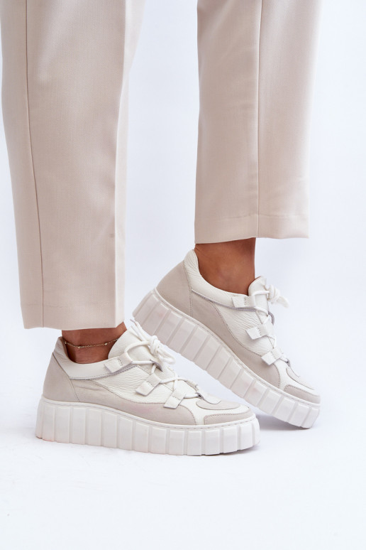 Féminin Peau baskets avec une plateforme M01/1 Zazoo couleur ivoire Féminin Peau baskets avec une plateforme M01/1 Zazoo couleur ivoire