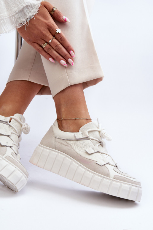 Féminin Peau baskets avec une plateforme M01/1 Zazoo couleur ivoire Féminin Peau baskets avec une plateforme M01/1 Zazoo couleur ivoire