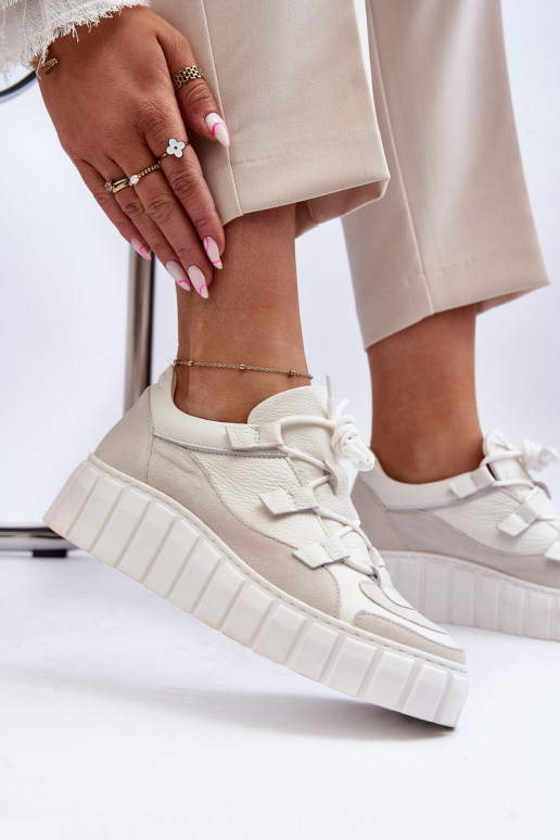 Féminin Peau baskets avec une plateforme M01/1 Zazoo couleur ivoire Féminin Peau baskets avec une plateforme M01/1 Zazoo couleur ivoire