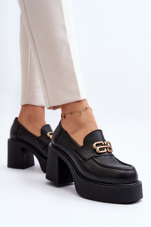 Zazoo 20170 chaussures Peau Féminin avec des talons couleur noire Zazoo 20170 chaussures Peau Féminin avec des talons couleur noire