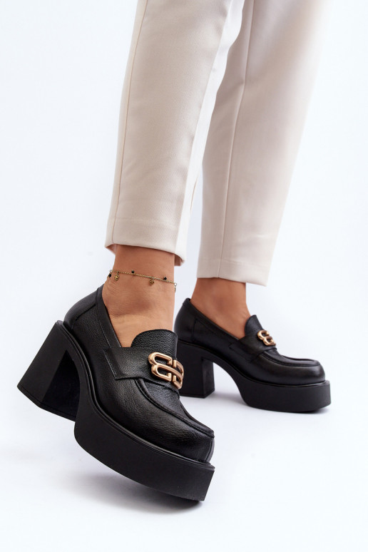 Zazoo 20170 chaussures Peau Féminin avec des talons couleur noire Zazoo 20170 chaussures Peau Féminin avec des talons couleur noire