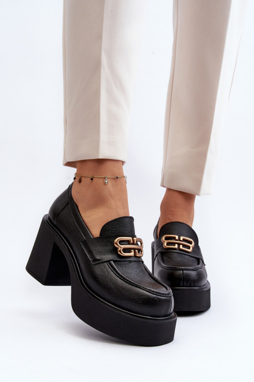 Zazoo 20170 chaussures Peau Féminin avec des talons couleur noire Zazoo 20170 chaussures Peau Féminin avec des talons couleur noire