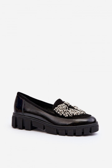 Mocassins laqués pour femmes Laura Messi 2785 noirs