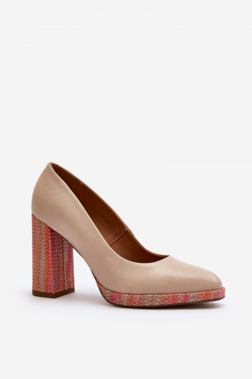 Chaussures avec des talons Laura Messi 2746 couleur ivoire
