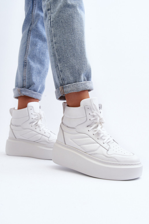 Zazoo 3392/X Féminin Peau baskets avec une plateforme couleur blanche Zazoo 3392/X Féminin Peau baskets avec une plateforme couleur blanche