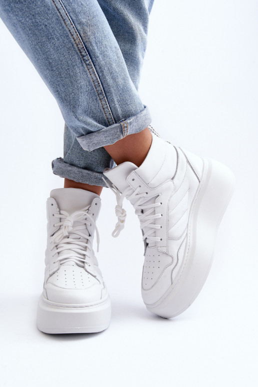 Zazoo 3392/X Féminin Peau baskets avec une plateforme couleur blanche Zazoo 3392/X Féminin Peau baskets avec une plateforme couleur blanche