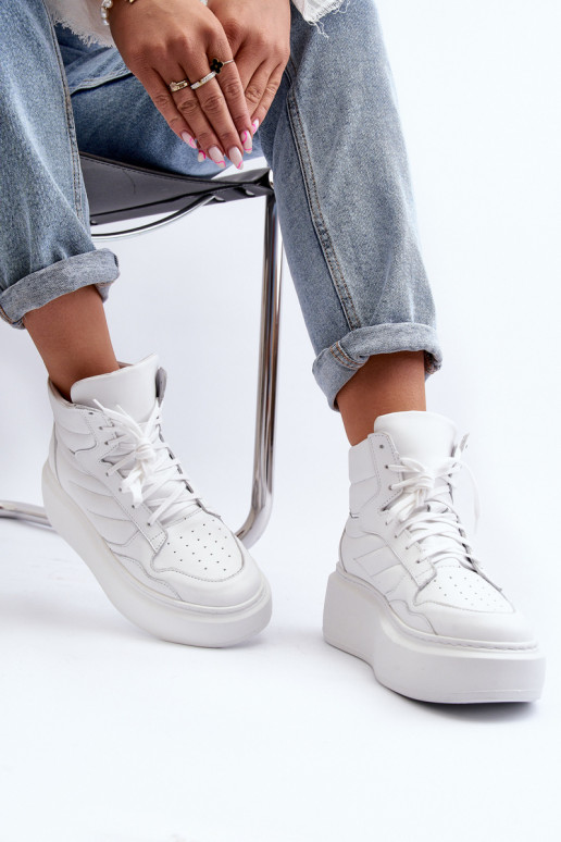Zazoo 3392/X Féminin Peau baskets avec une plateforme couleur blanche Zazoo 3392/X Féminin Peau baskets avec une plateforme couleur blanche