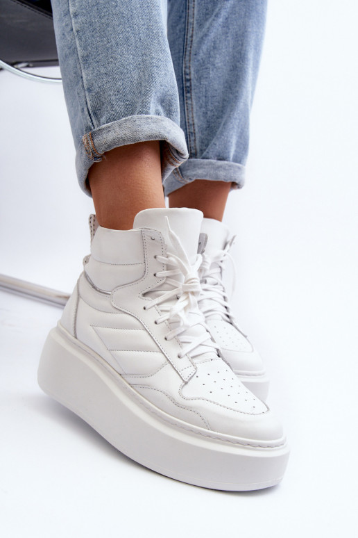 Zazoo 3392/X Féminin Peau baskets avec une plateforme couleur blanche Zazoo 3392/X Féminin Peau baskets avec une plateforme couleur blanche