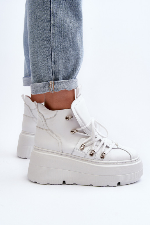 Zazoo 3416 Peau Féminin baskets couleur blanche