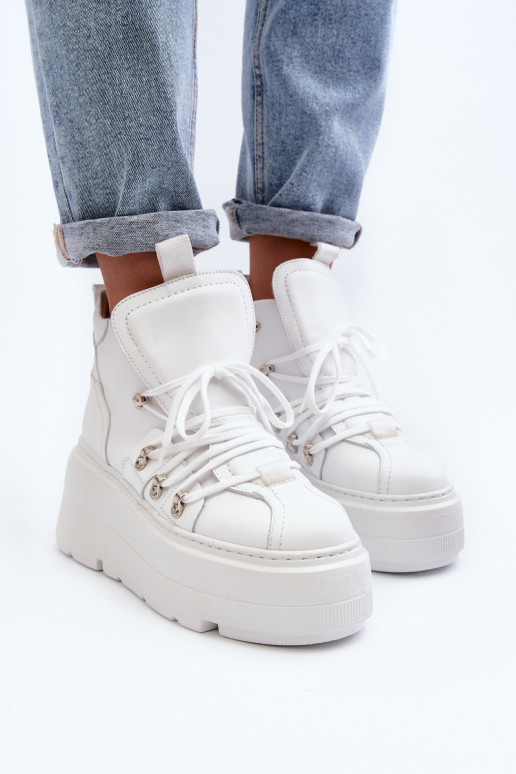 Zazoo 3416 Peau Féminin baskets couleur blanche