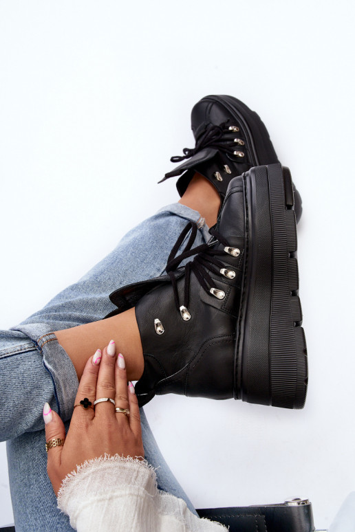 Zazoo 3416 Peau Féminin baskets couleur noire Zazoo 3416 Peau Féminin baskets couleur noire