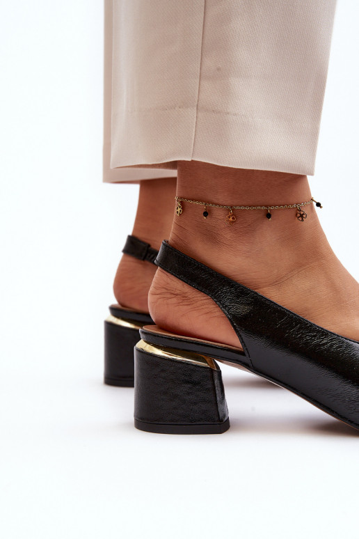 Sandales pour femmes avec des ornements Laura Messi 2719 couleur noire Sandales pour femmes avec des ornements Laura Messi 2719 couleur noire