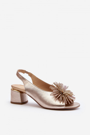 Sandales pour femmes avec ornements Laura Messi 2719 dorées