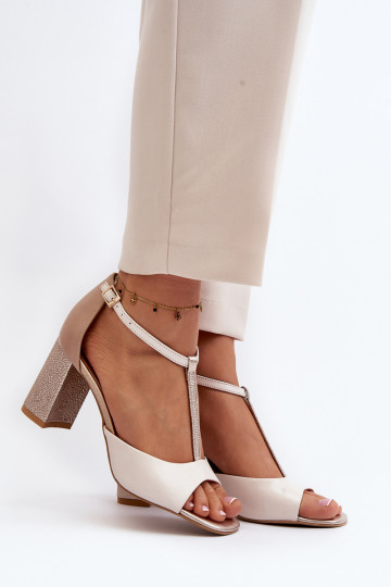 Sandales à talons pour femmes Laura Messi 2759 beige 2