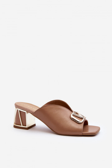 Style élégant Pantoufles pour femmes avec des talons Laura Messi 2771 beige