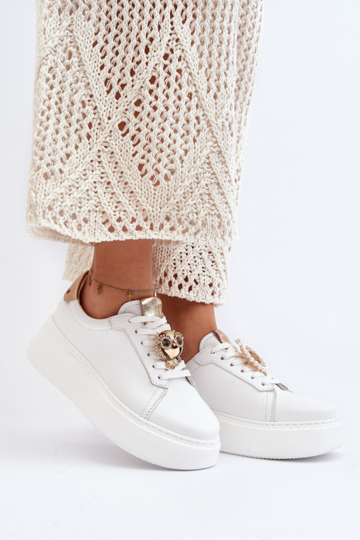 Féminin Peau Chaussures modèle baskets CheBello 4411 couleur blanche Féminin Peau Chaussures modèle baskets CheBello 4411 couleur blanche