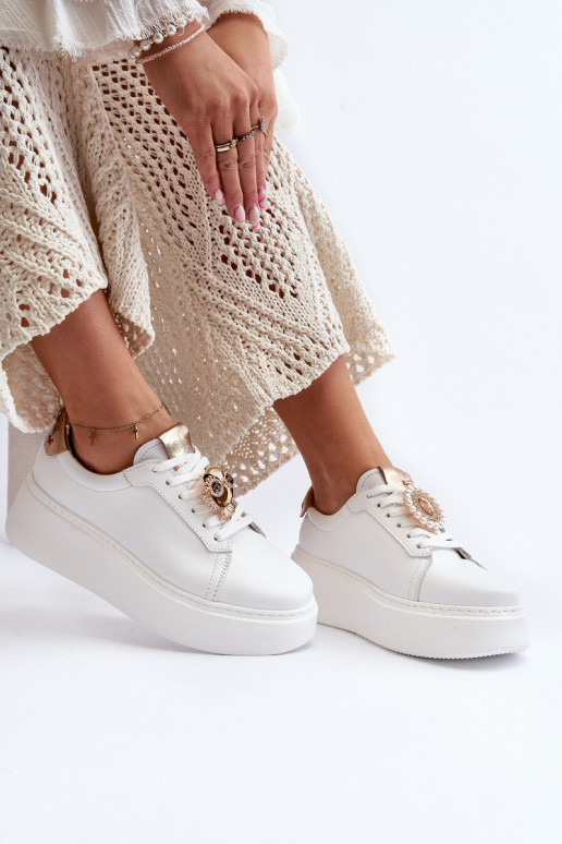 Féminin Peau Chaussures modèle baskets CheBello 4411 couleur blanche Féminin Peau Chaussures modèle baskets CheBello 4411 couleur blanche