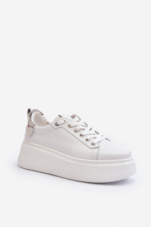 Peau Féminin Chaussures modèle baskets Avec un bracelet CheBello 4406 couleur blanche Peau Féminin Chaussures modèle baskets Avec un bracelet CheBello 4406 couleur blanche