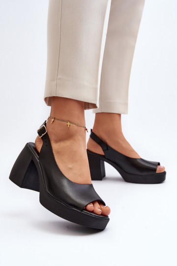 Zazoo 40376 Sandales pour femmes Sur des talons massifs couleur noire