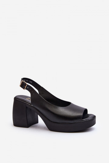 Zazoo 40376 Sandales pour femmes Sur des talons massifs couleur noire 2