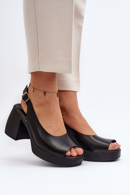 Zazoo 40376 Sandales pour femmes Sur des talons massifs couleur noire Zazoo 40376 Sandales pour femmes Sur des talons massifs couleur noire