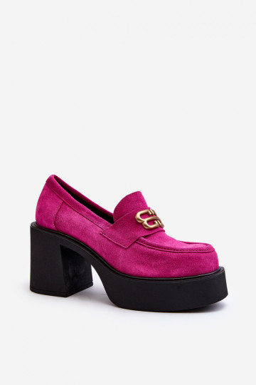 Zazoo 20170 chaussures en daim Féminin avec des talons couleur rose 2