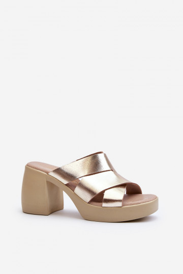 Chaussons en cuir Zazoo 40373 couleur or 2