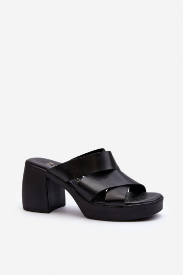 Zazoo 40373 Pantoufles en cuir Klocke couleur noire 2