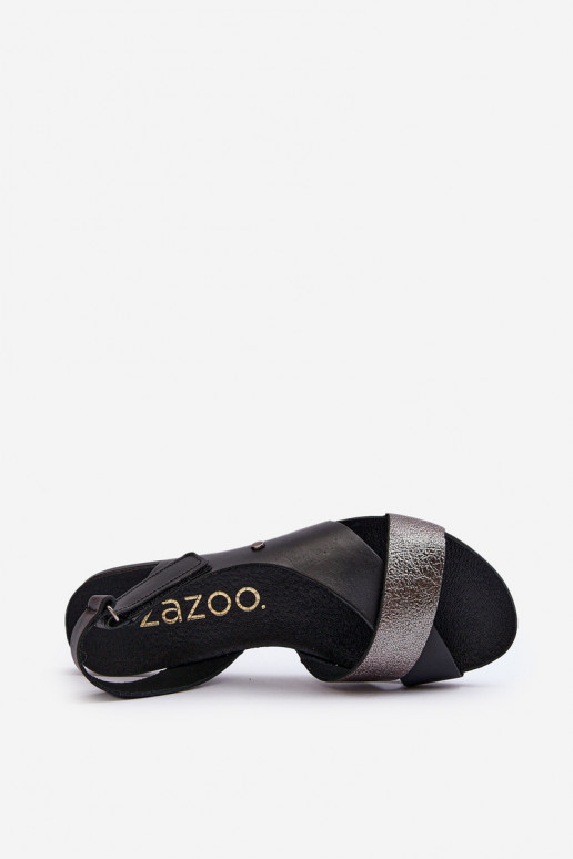 Zazoo 40141 Sandales pour femmes avec attaches adhésives couleur noire Zazoo 40141 Sandales pour femmes avec attaches adhésives couleur noire