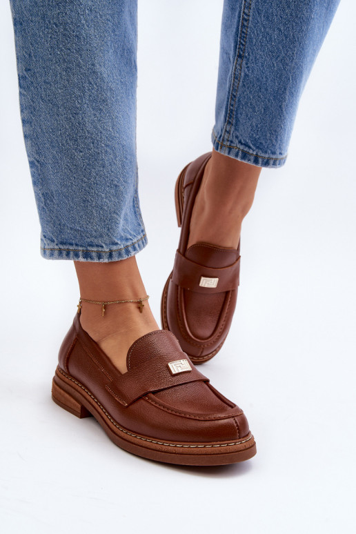Zazoo 20165 Peau mocassins pour femmes marron Zazoo 20165 Peau mocassins pour femmes marron