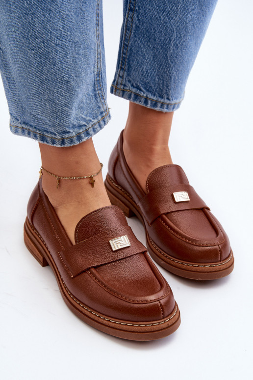 Zazoo 20165 Peau mocassins pour femmes marron Zazoo 20165 Peau mocassins pour femmes marron
