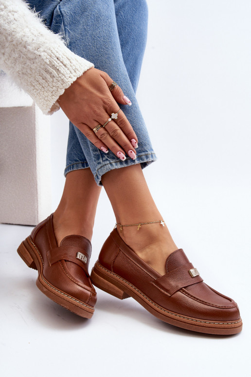 Zazoo 20165 Peau mocassins pour femmes marron Zazoo 20165 Peau mocassins pour femmes marron