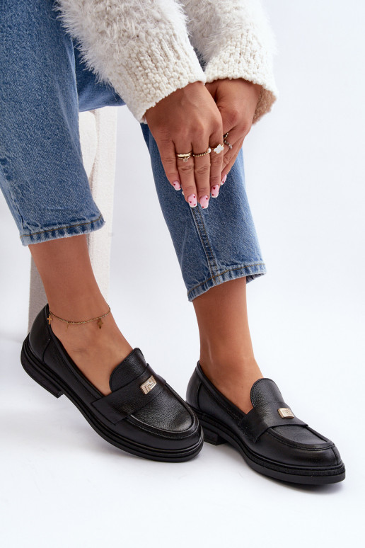 Zazoo 20165 Peau mocassins pour femmes couleur noire Zazoo 20165 Peau mocassins pour femmes couleur noire