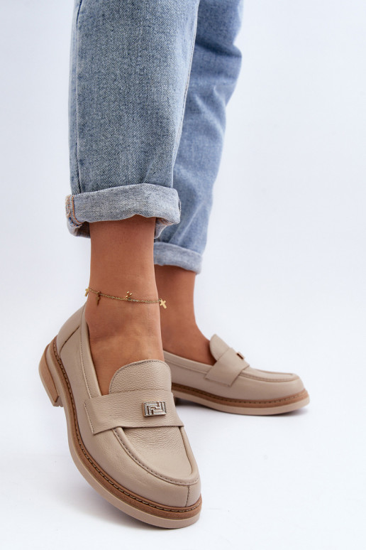 Zazoo 20165 Peau mocassins pour femmes beige Zazoo 20165 Peau mocassins pour femmes beige