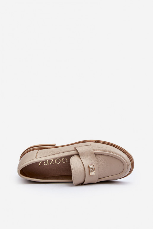 Zazoo 20165 Peau mocassins pour femmes beige Zazoo 20165 Peau mocassins pour femmes beige