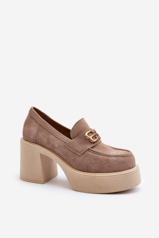 Zazoo 20170 chaussures en daim Féminin avec des talons beige Zazoo 20170 chaussures en daim Féminin avec des talons beige