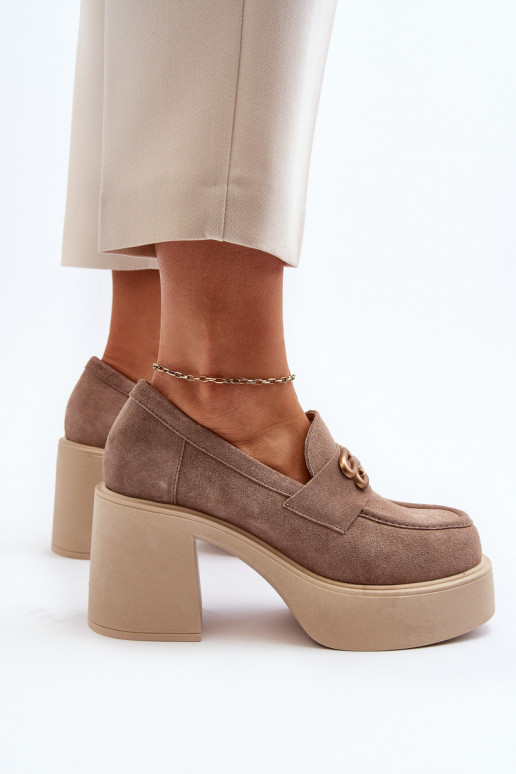 Zazoo 20170 chaussures en daim Féminin avec des talons beige Zazoo 20170 chaussures en daim Féminin avec des talons beige