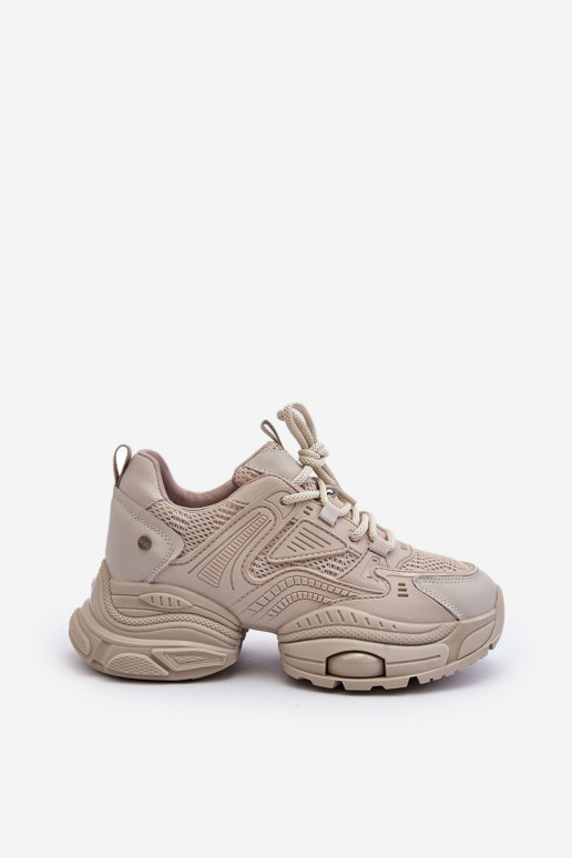 Chaussures modèle baskets avec des semelles massives à la mode GOE NN2N4046 beige Chaussures modèle baskets avec des semelles massives à la mode GOE NN2N4046 beige