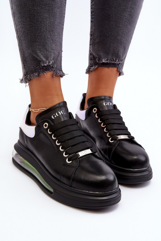 Chaussures modèle baskets Féminin Peau GOE NN2N4030 couleur noire Chaussures modèle baskets Féminin Peau GOE NN2N4030 couleur noire