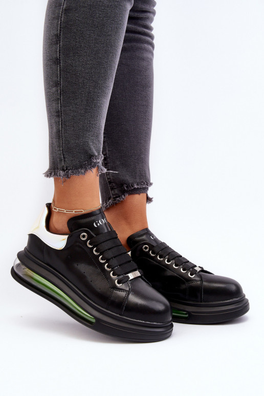 Chaussures modèle baskets Féminin Peau GOE NN2N4030 couleur noire Chaussures modèle baskets Féminin Peau GOE NN2N4030 couleur noire