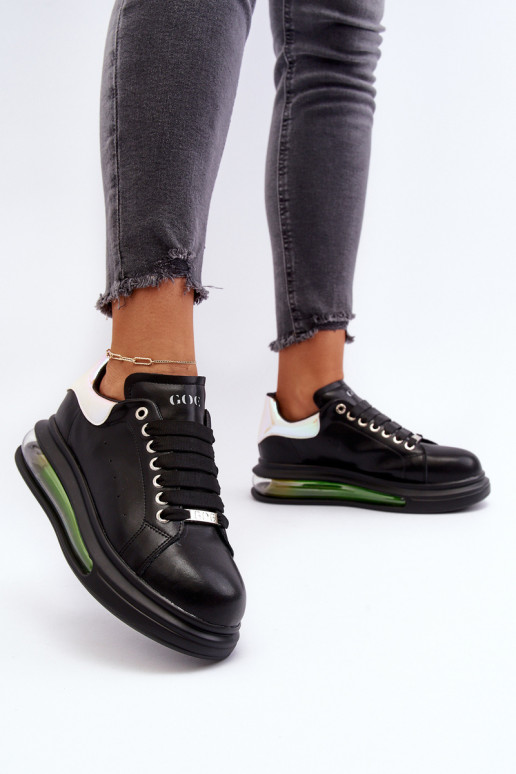 Chaussures modèle baskets Féminin Peau GOE NN2N4030 couleur noire Chaussures modèle baskets Féminin Peau GOE NN2N4030 couleur noire