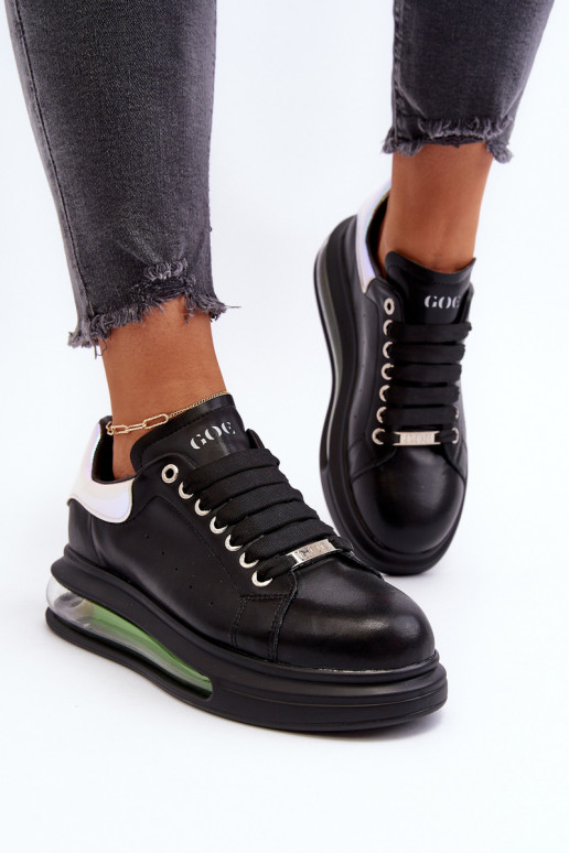 Chaussures modèle baskets Féminin Peau GOE NN2N4030 couleur noire Chaussures modèle baskets Féminin Peau GOE NN2N4030 couleur noire