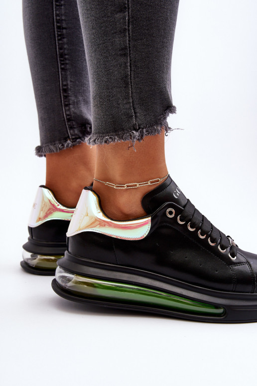 Chaussures modèle baskets Féminin Peau GOE NN2N4030 couleur noire Chaussures modèle baskets Féminin Peau GOE NN2N4030 couleur noire