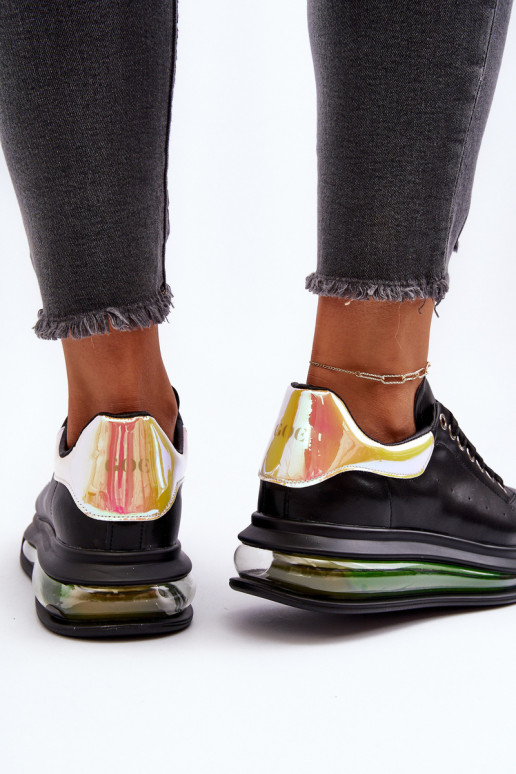 Chaussures modèle baskets Féminin Peau GOE NN2N4030 couleur noire Chaussures modèle baskets Féminin Peau GOE NN2N4030 couleur noire