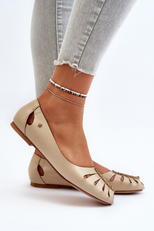 Zazoo 10009 Ballerines confortables en cuir naturel Féminin beige Zazoo 10009 Ballerines confortables en cuir naturel Féminin beige