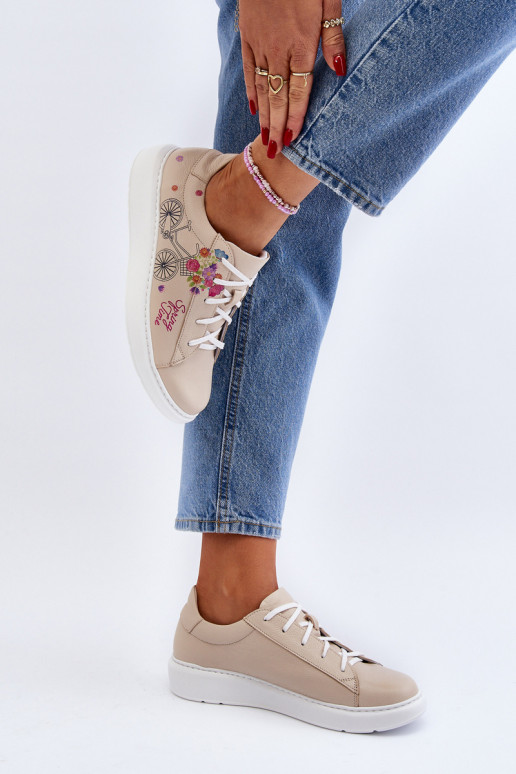 Zazoo 024/TAMARA Féminin Chaussures modèle baskets Peau beige Zazoo 024/TAMARA Féminin Chaussures modèle baskets Peau beige