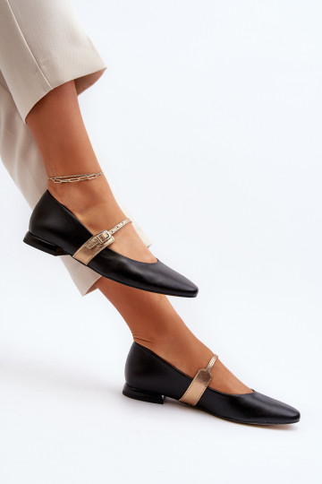 Ballerines Féminin avec des talons larges Laura Messi 2774 couleur noire 2
